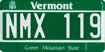 VT license plate NMX119