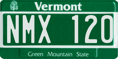 VT license plate NMX120