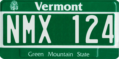 VT license plate NMX124