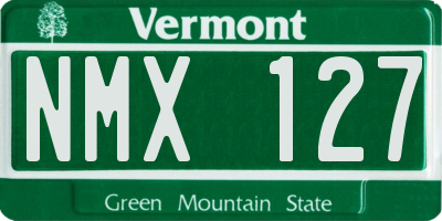 VT license plate NMX127