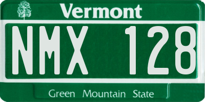 VT license plate NMX128