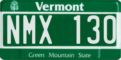 VT license plate NMX130