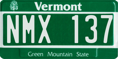 VT license plate NMX137