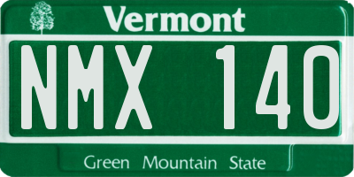 VT license plate NMX140
