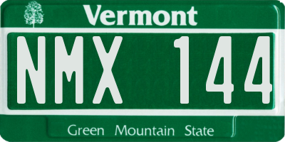VT license plate NMX144