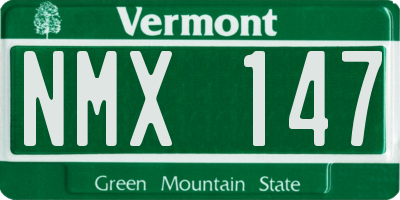 VT license plate NMX147