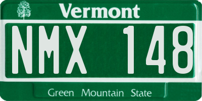 VT license plate NMX148