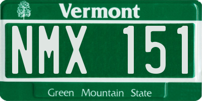 VT license plate NMX151