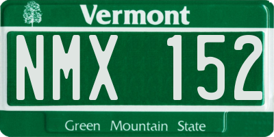 VT license plate NMX152