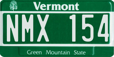VT license plate NMX154