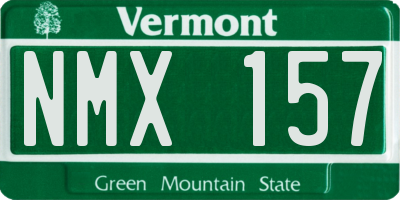 VT license plate NMX157