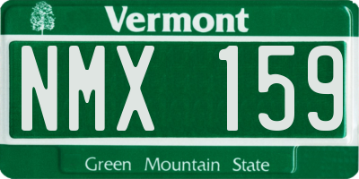 VT license plate NMX159