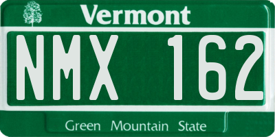 VT license plate NMX162