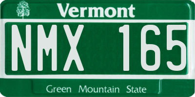 VT license plate NMX165