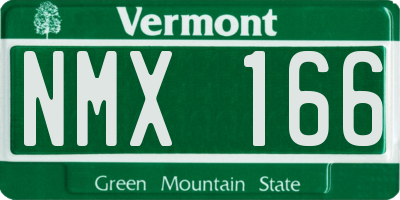 VT license plate NMX166