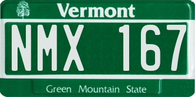 VT license plate NMX167