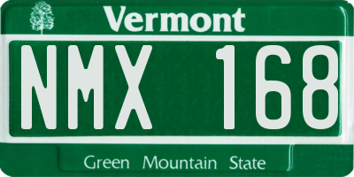 VT license plate NMX168