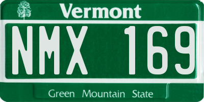 VT license plate NMX169