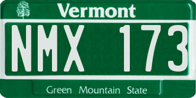 VT license plate NMX173