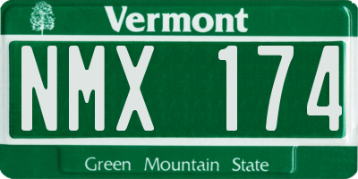 VT license plate NMX174