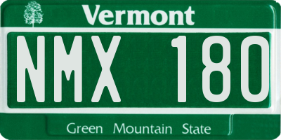 VT license plate NMX180