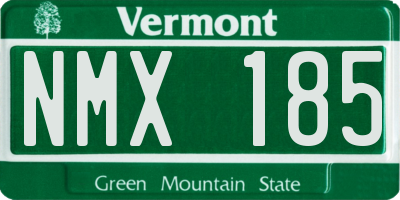 VT license plate NMX185