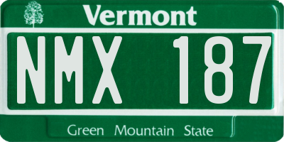 VT license plate NMX187