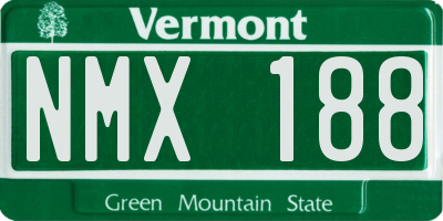 VT license plate NMX188
