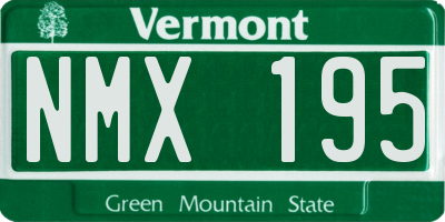 VT license plate NMX195