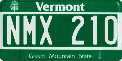 VT license plate NMX210