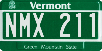 VT license plate NMX211