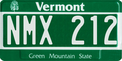 VT license plate NMX212
