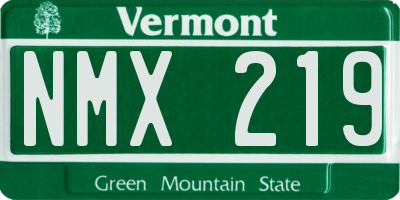 VT license plate NMX219
