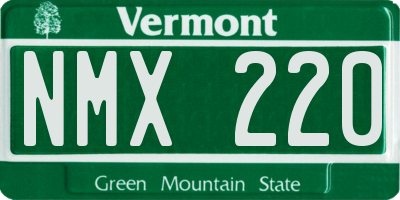 VT license plate NMX220