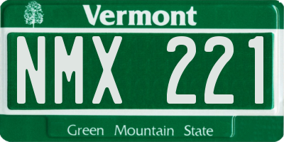 VT license plate NMX221