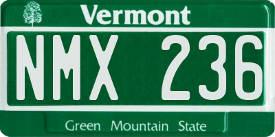 VT license plate NMX236