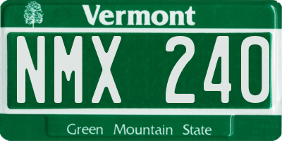 VT license plate NMX240