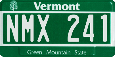 VT license plate NMX241
