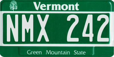 VT license plate NMX242