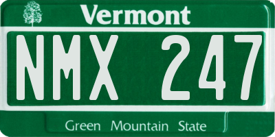 VT license plate NMX247