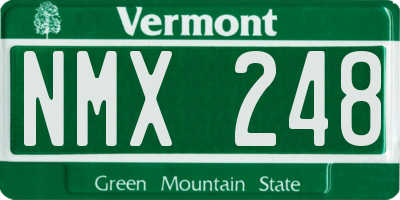 VT license plate NMX248