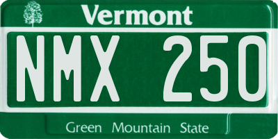 VT license plate NMX250