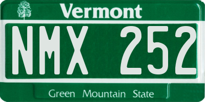 VT license plate NMX252