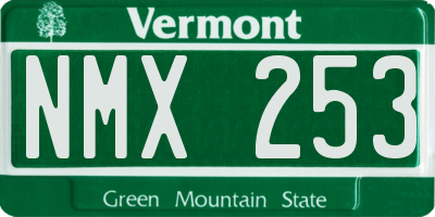 VT license plate NMX253