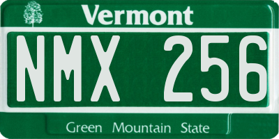 VT license plate NMX256