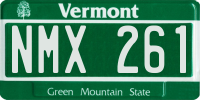 VT license plate NMX261