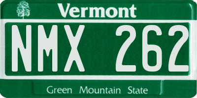 VT license plate NMX262
