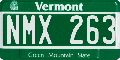 VT license plate NMX263