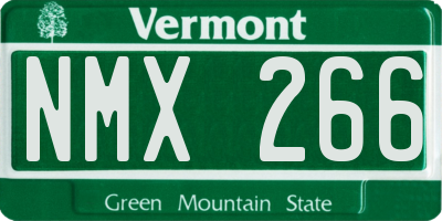 VT license plate NMX266