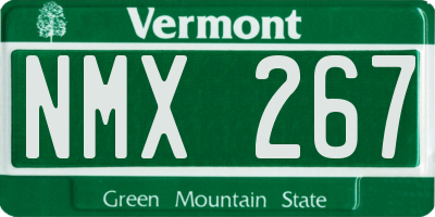 VT license plate NMX267